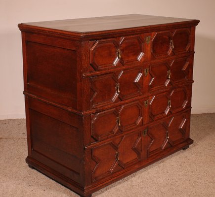 Jacobean Chest of Drawers in Oak, 17th Century-HPU-1775443