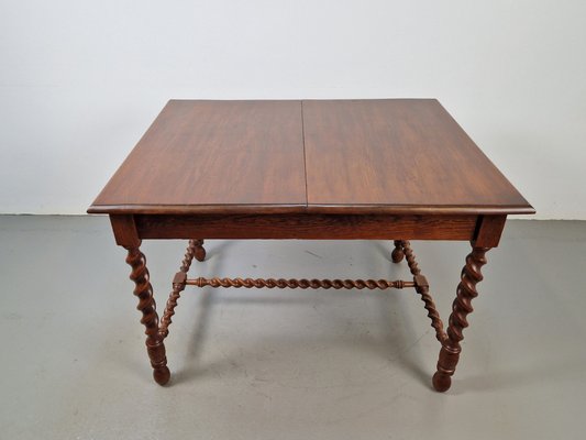 Jacobean Oak Dinning Table with Extending Barley Twist, 1890-AXJ-1725474