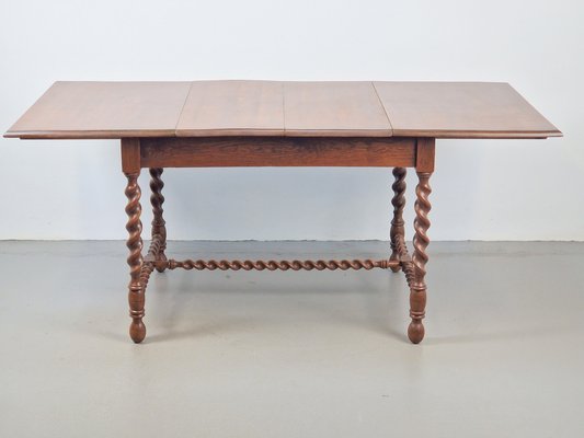 Jacobean Oak Dinning Table with Extending Barley Twist, 1890-AXJ-1725474