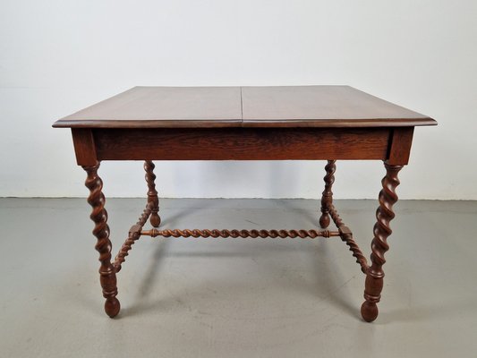 Jacobean Oak Dinning Table with Extending Barley Twist, 1890-AXJ-1725474