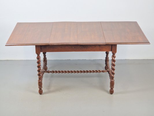 Jacobean Oak Dinning Table with Extending Barley Twist, 1890-AXJ-1725474