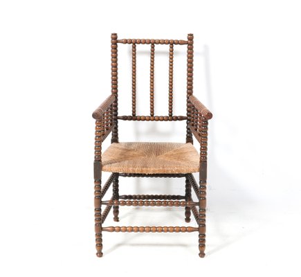 Jacobean Stained Beech Bobbin Armchair, 1900s-MY-1737152