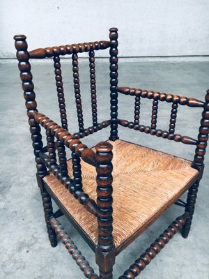 Jacobean Style Bobbin Armchair in Stained Beech, Netherlands, 1920s-RQV-1761602