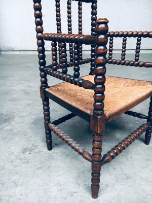 Jacobean Style Bobbin Armchair in Stained Beech, Netherlands, 1920s-RQV-1761602