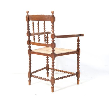 Jacobean Style Stained Beech Bobbin Armchair, 1900s-MY-1756775