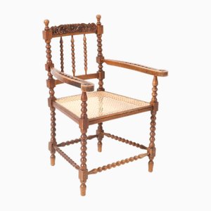 Jacobean Style Stained Beech Bobbin Armchair, 1900s-MY-1756775