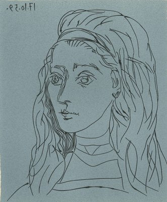 Jacqueline - Linocut Reproduction After Pablo Picasso - 1962 1962-ZCI-757497