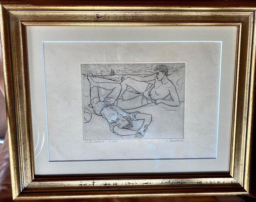 Jacques Boullaire, Composition, 20th Century, Engraving, Framed-DY-1804748