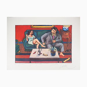 Jacques De Loustal, Couple in the Living Room, Original Lithograph-KHH-1337411