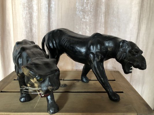 Jaguar Figurines, 1950s, Set of 2-QJM-858811