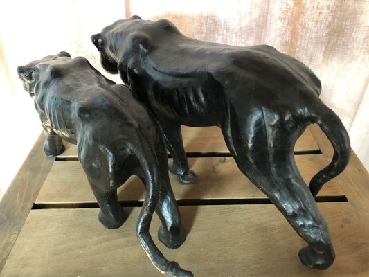 Jaguar Figurines, 1950s, Set of 2-QJM-858811