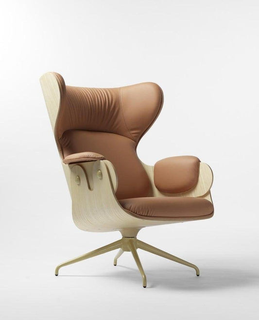 Jaime Hayon Plywood Leather Lounger Armchair for Bd