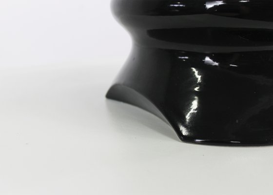 Jaipur Vase in Black Enamelled Ceramic by Sergio Asti, 1980s-IVC-2020334