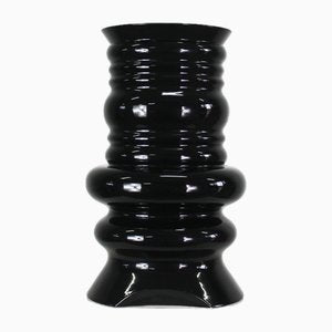 Jaipur Vase in Black Enamelled Ceramic by Sergio Asti, 1980s-IVC-2020334