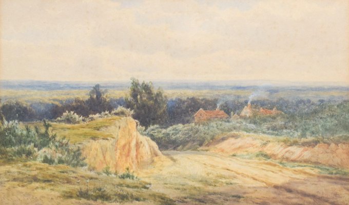 James Edward Grace, Rural Landscape, 1879, Watercolor on Paper, Framed-AOI-1106741