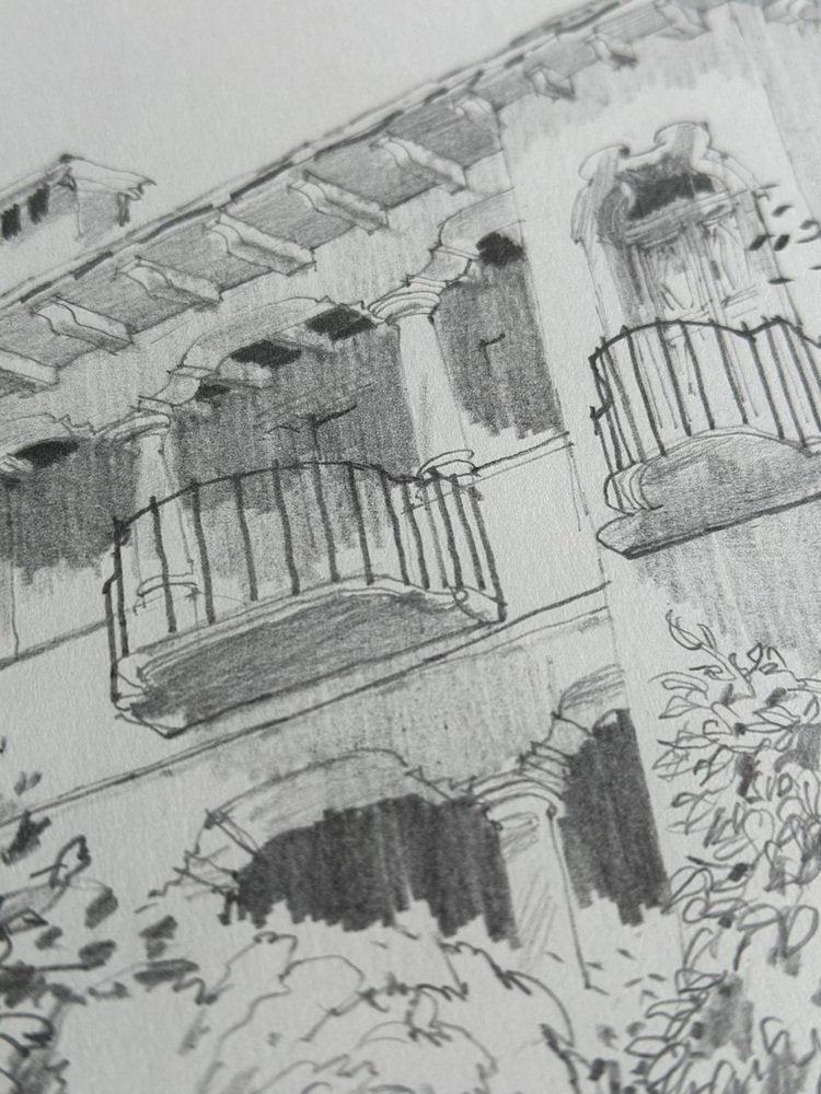 Jan Kristofori, Swiss Motives/Tessin Houses, Original Pencil Sketches, Set of 3