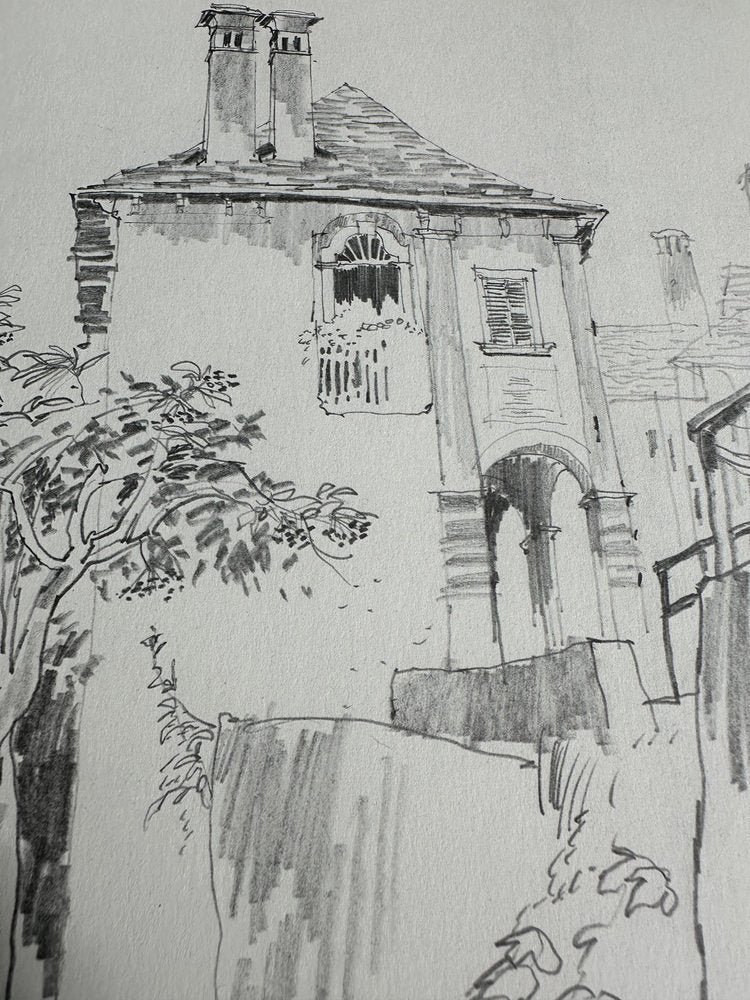 Jan Kristofori, Swiss Motives/Tessin Houses, Original Pencil Sketches, Set of 3