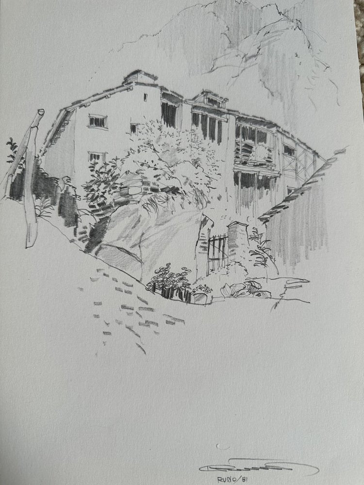 Jan Kristofori, Swiss Motives/Tessin Houses, Original Pencil Sketches, Set of 3