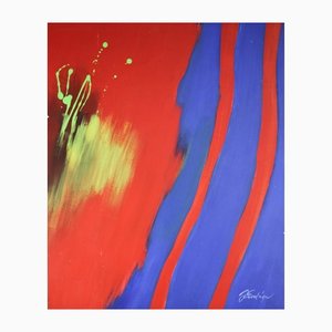 Jan Van Evelingen, Abstract Painting, Acrylic on Paper,-PLT-1143976