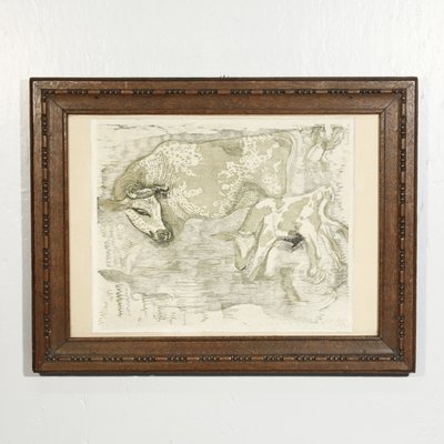 Janina Konarska, The Cows, 1946, Print, Framed-XIJ-1724000