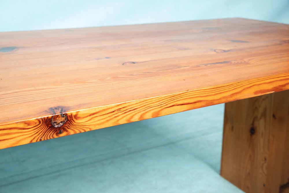 Japandi Pine Ding Table attributed to Ate Van Apeldoorn for Houtwerk Hattem, 1970s