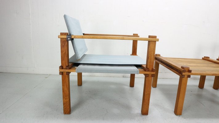 Japandi Safari Armchairs and Table attributed to Gerd Lange, 1965, Set of 3-DT-2026275