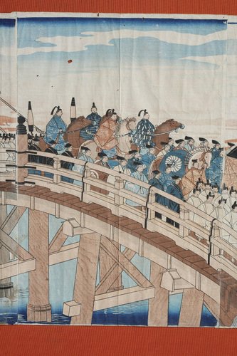 Japanese Artist, Oban Tate-E Scenes, Prints, 1880, Set of 9