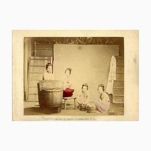 Japanese Bath House - Ancient Hand-Colored Albumen Print 1870/1890 1870/1890-ZCI-757121