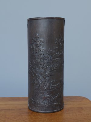 Japanese Carved Bamboo Brush Pot, 1930s-MB-1132960