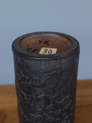 Japanese Carved Bamboo Brush Pot, 1930s-MB-1132960