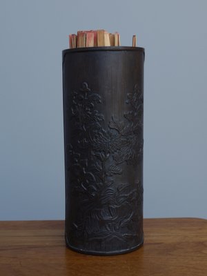 Japanese Carved Bamboo Brush Pot, 1930s-MB-1132960