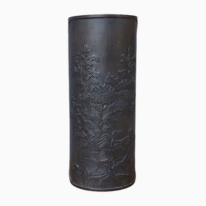 Japanese Carved Bamboo Brush Pot, 1930s-MB-1132960