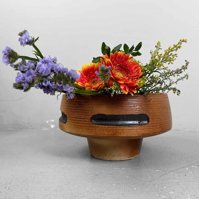 Japanese Earthenware Flower Bowl, 1970s-DWL-2027995