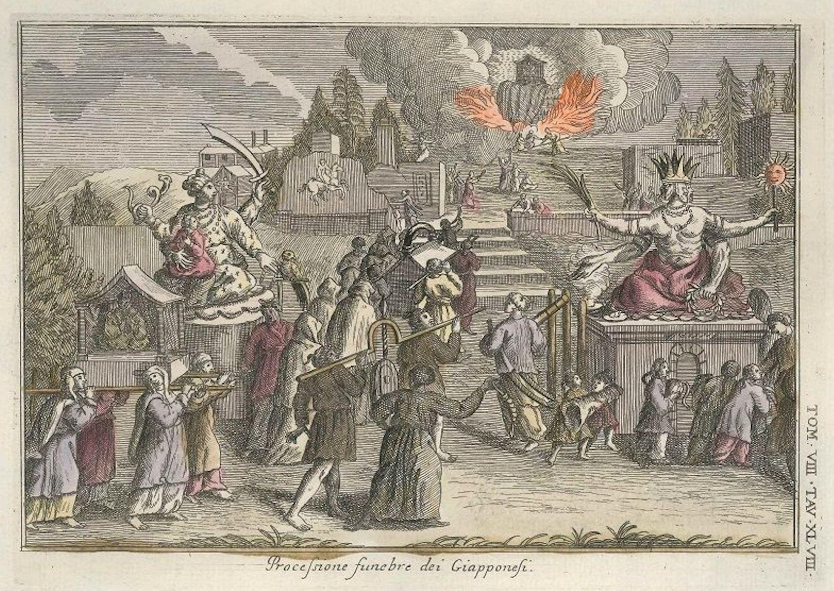 Japanese Funeral Procession - by G. Pivati - 1746-1751 1746-1751