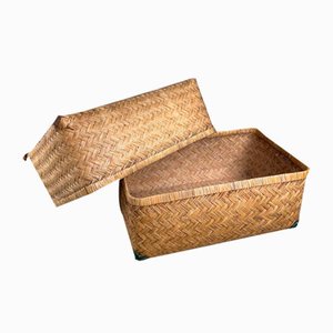 Japanese Gyori Bamboo Storage Basket, 1960s-DWL-2020514