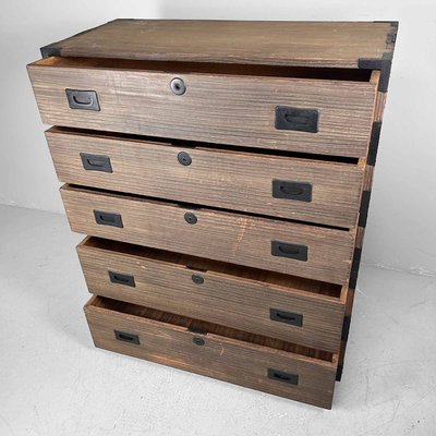 Japanese Kimono Paulownia Tansu Chest of Drawers, 1960s-DWL-2020401