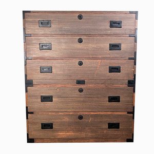 Japanese Kimono Paulownia Tansu Chest of Drawers, 1960s-DWL-2020401