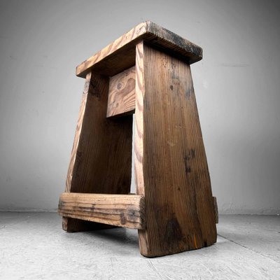 Japanese Minimalist Fumidai Steet Wooden Stool, 1940s-DWL-1786951