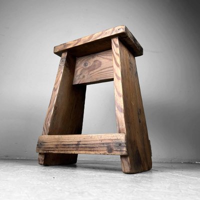 Japanese Minimalist Fumidai Steet Wooden Stool, 1940s-DWL-1786951