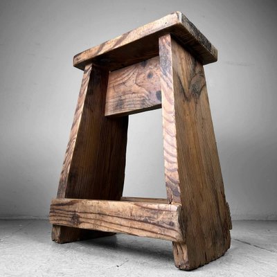 Japanese Minimalist Fumidai Steet Wooden Stool, 1940s-DWL-1786951