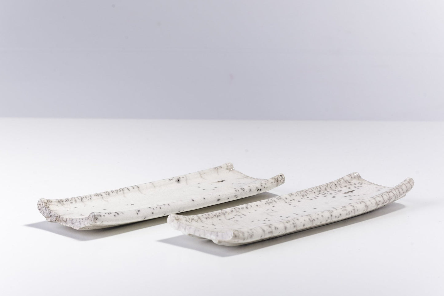 Japanese Modern White Crackle Incense Holders from Laab Milano, Set of 2