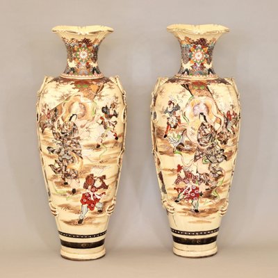 Japanese Outdoor Satsuma Vases, Set of 2-WMV-1129367