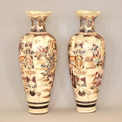 Japanese Outdoor Satsuma Vases, Set of 2-WMV-1129367