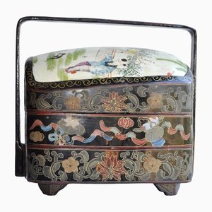 Japanese Picnic Box in Porcelain and Lacquer-KHH-1217978