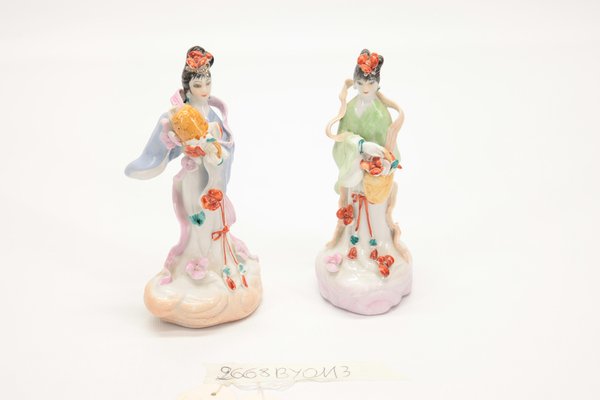 Japanese Porcelain Figures, Italy, 1980s, Set of 2-RAQ-1783805