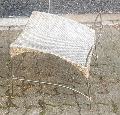 Japanese Rattan Armchair with Footstool, Set of 2-QDP-1397209