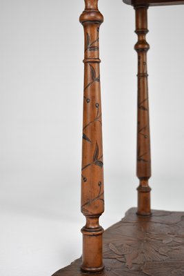 Japanese Sculpted Wooden Tea Table, 1900s-GXL-1719569