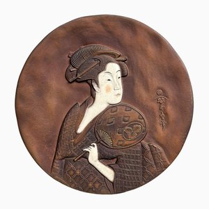 Japanese Takashima Ohisa Wall Decoration by Utamaro, 1950s.-DWL-1736930