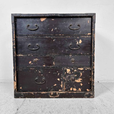 Japanese Tansu Meiji Lacquer Chest of Drawers, 1890s-DWL-1805378