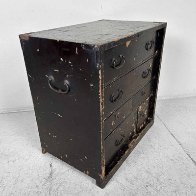 Japanese Tansu Meiji Lacquer Chest of Drawers, 1890s-DWL-1805378